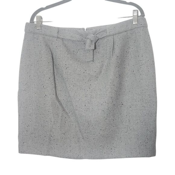Loft Gray Straight Mini Skirt Size 14 Loft Gray Speckled Mini Tie Front Skirt - Picture 1 of 8